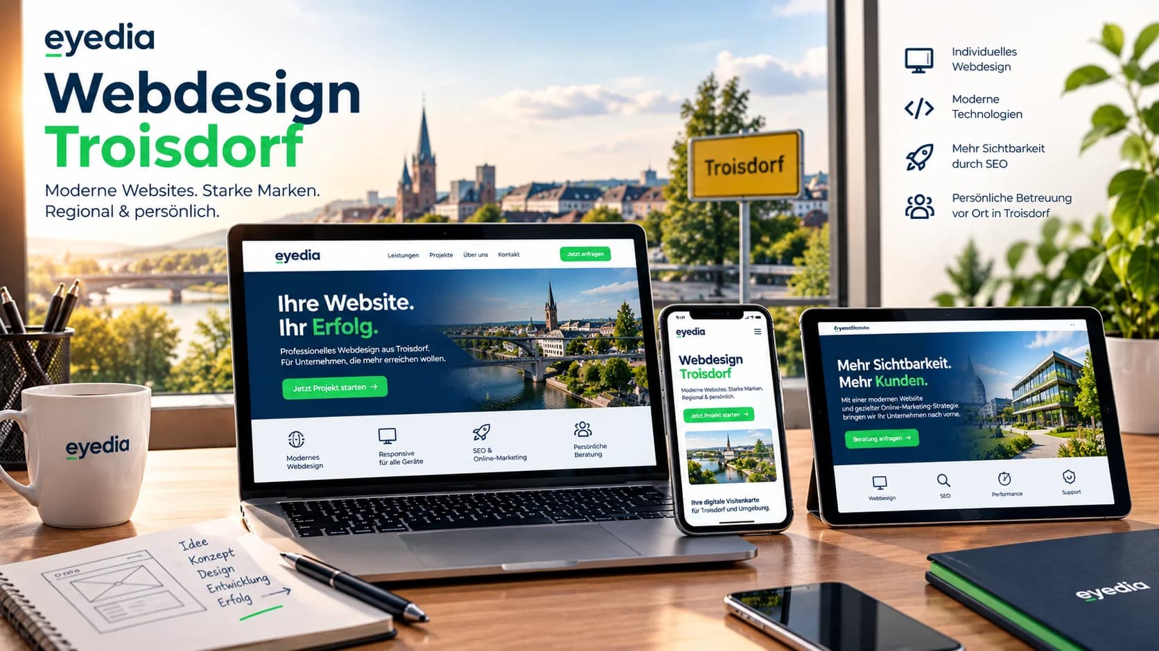 Modernes Webdesign für Troisdorf — eyedia Webdesign Agentur
