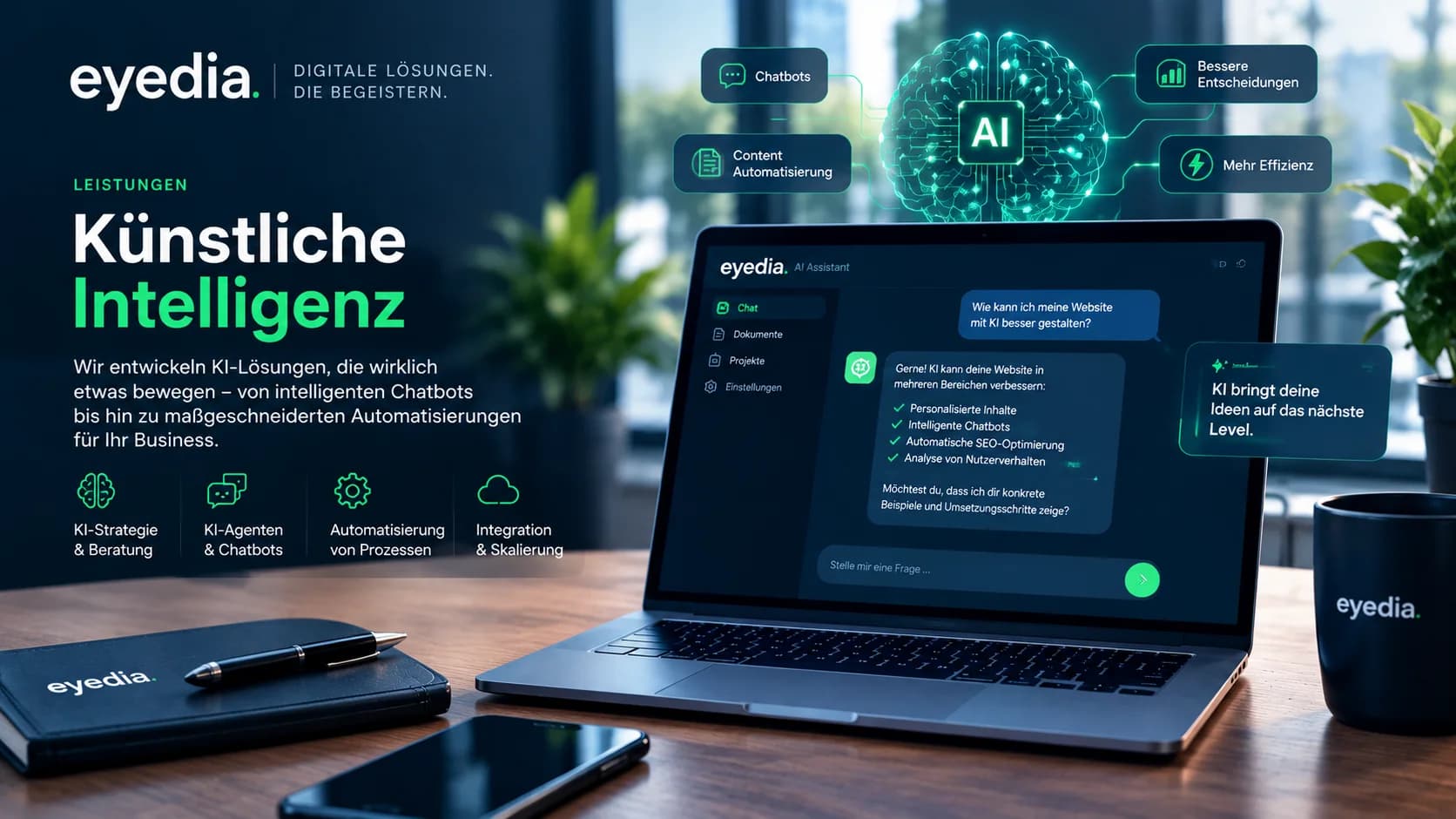 Künstliche Intelligenz für Unternehmen — eyedia KI-Agentur Köln
